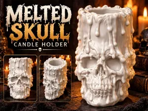 Melted Skull Candle Holder – Halloween Decor