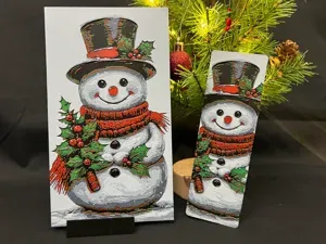 Christmas Snowman Bookmark or Portrait
