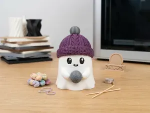Mini Cute Knitting Ghost - Yarn Ball