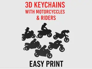 portachiavi 3D con moto e motociclisti
