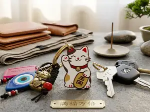 Maneki-Neko Lucky Cat Keyring