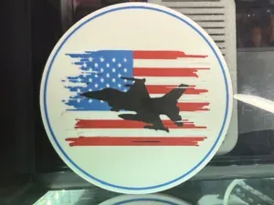 USA FLAG WITH FIGHTER JET COASTER