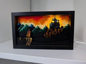 Castlevania III – Sunrise Wall Art Lamp Diorama
