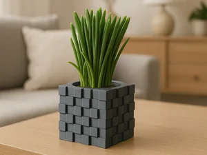Cubic Pixelated Vase – 3D Printable Planter
