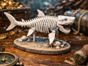 Megalodon Skeleton – Detailed Prehistoric Shark 