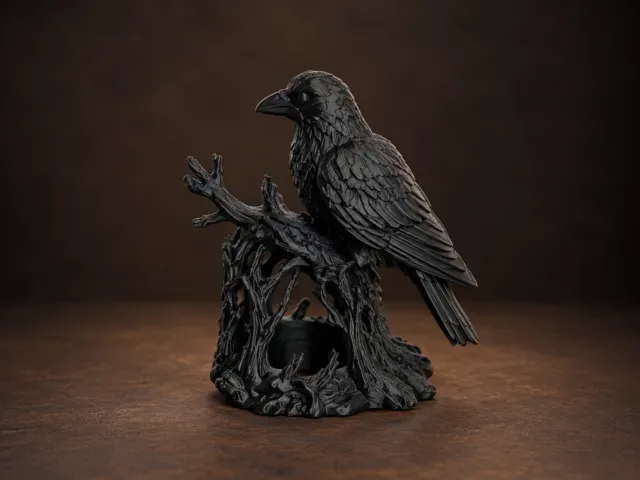 Raven Lantern – Gothic Candle Holder — Image 3 of 5