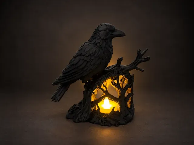 Raven Lantern – Gothic Candle Holder — Image 5 of 5