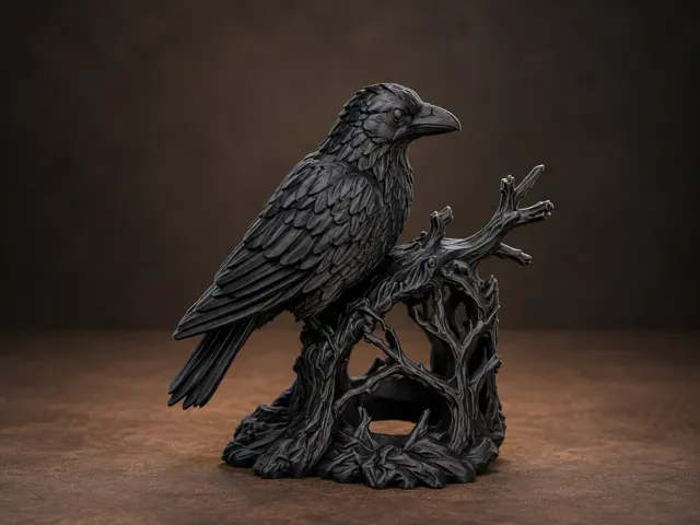Raven Lantern – Gothic Candle Holder — Image 2 of 5
