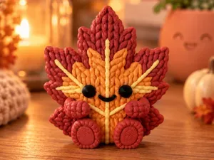 Knitted Maple Leaf - Cozy Autumn Decor