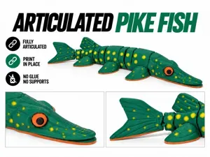Flexible Pike Fish – Articulated Print-in-Place
