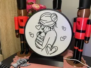 LED lamp Lightbox-LED lantern-Mom with baby Love