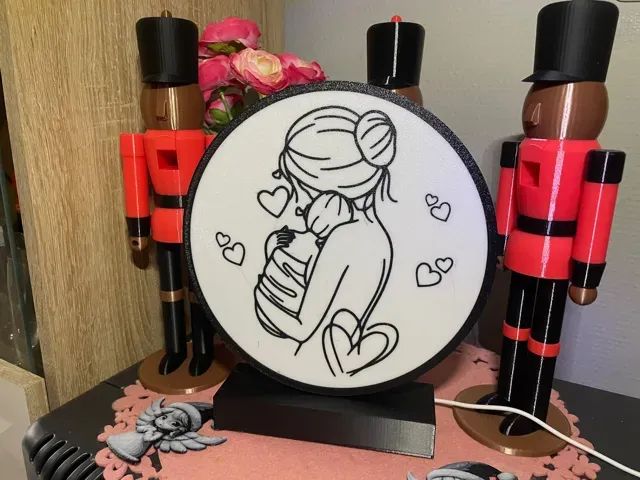 LED lamp Lightbox-LED lantern-Mom with baby Love — Фото 2 из 2