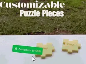 Customizable Puzzle Piece and Whole Puzzle