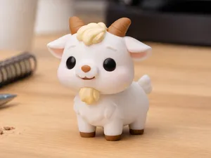 Cute Cartoon Goat Figurine – Mini Desk Decor