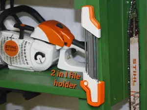 2 in 1 chainsaw file holder