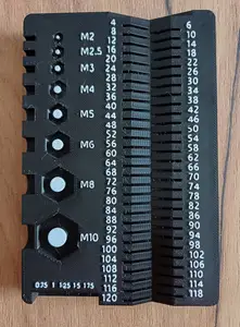 Gridfinity M2 - M10 screw nut pitch measuring tool