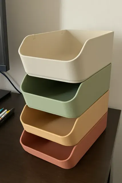 Stackable Minimal Storage Bins 3 Height Set — Image 3 of 6