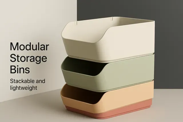 Stackable Minimal Storage Bins 3 Height Set — Image 5 of 6
