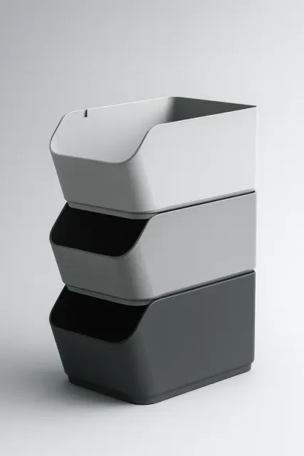 Stackable Minimal Storage Bins 3 Height Set — Image 4 of 6