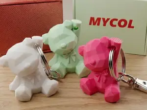 Poly Bear Keychain – Low Poly Teddy Bear Key Ring