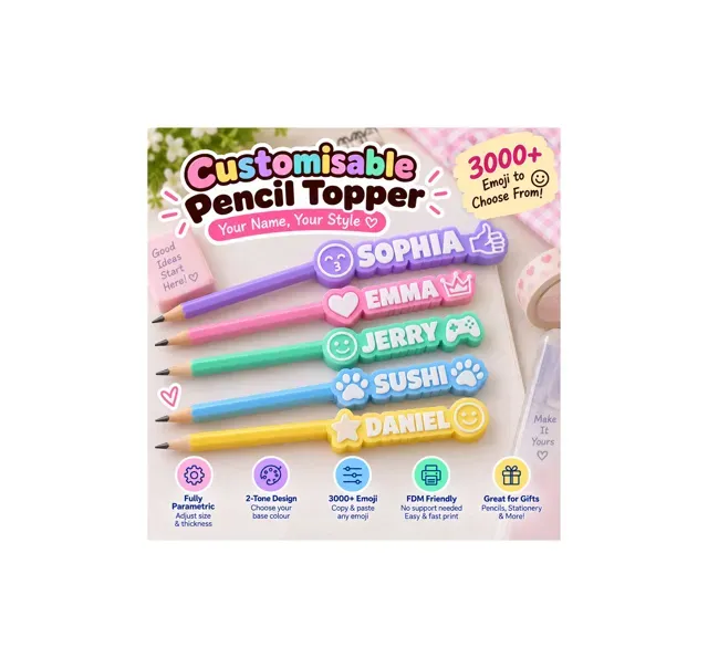 3000+ Emoji Pencil Topper – Custom Name Kids Pen — Image 7 of 8