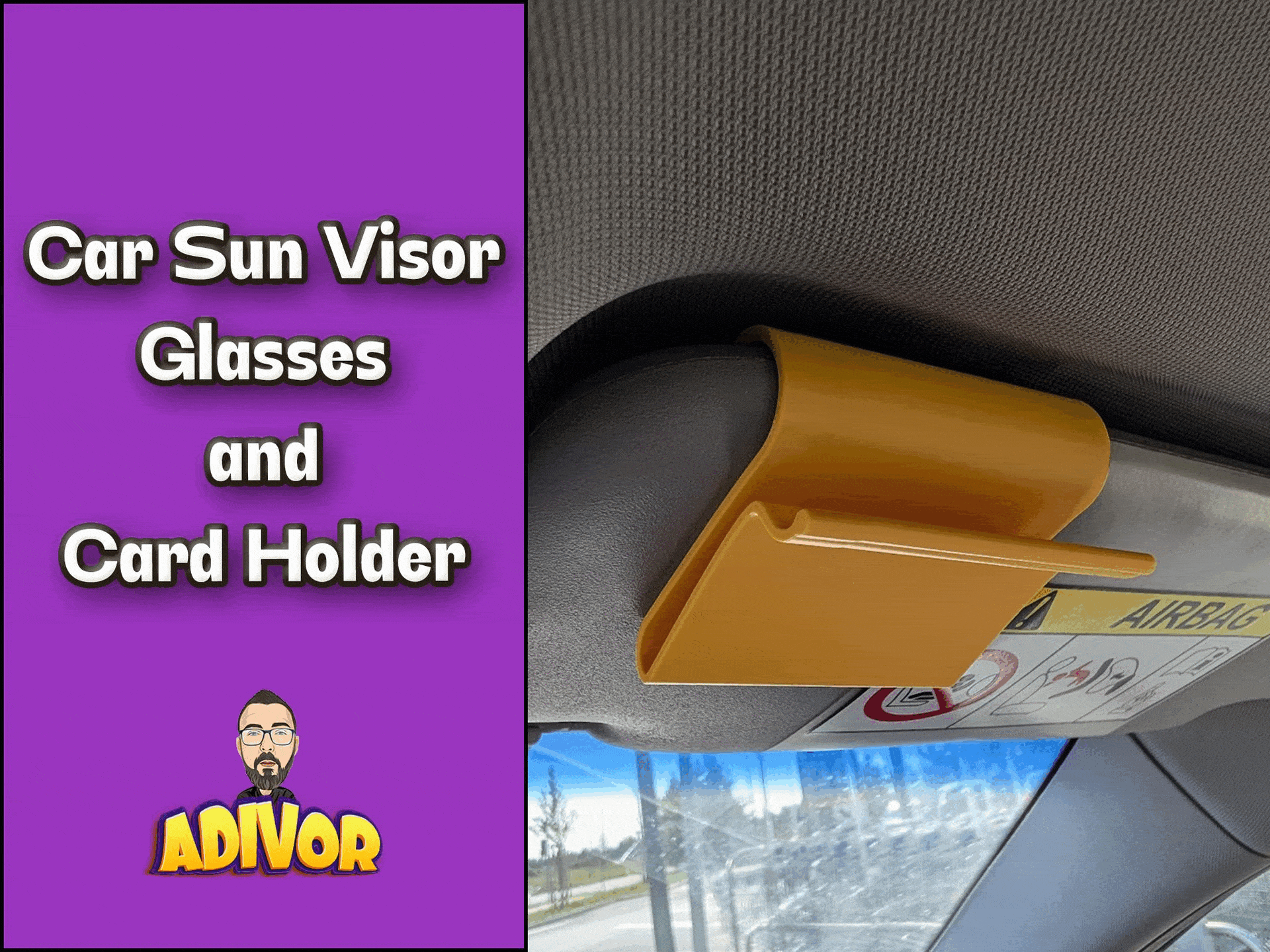Car Sun Visor Glasses and Card Holder