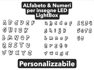 Custom LED LightBox Alfabeto, Lettere & Numeri 3D