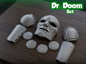 Dr. Doom mask, bracers, and medallions