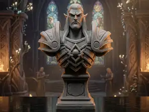 Busto di un Elfo Guerriero ispirato a Warcraft.