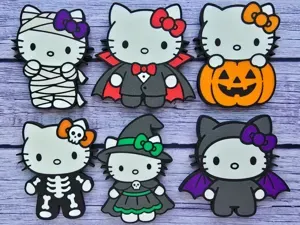 Hello Kitty Halloween Magnets + Keychains