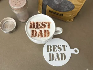 Best Dad Coffee Stencil - Chocolate Cappuccino