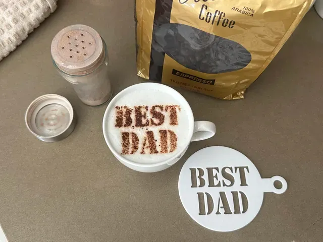 Best Dad Coffee Stencil - Chocolate Cappuccino — Фото 2 из 4