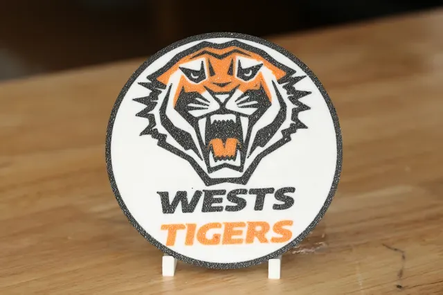 Wests Tigers NRL Rugby Team 100mm Round Coaster — Фото 2 из 2