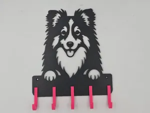 Dog Leash & Collar Holder, Shetland Sheepdog
