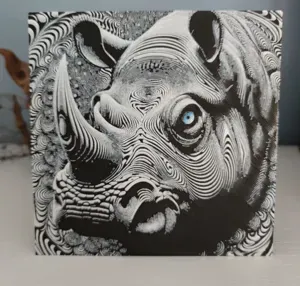 Hueforge of a rhinoceros