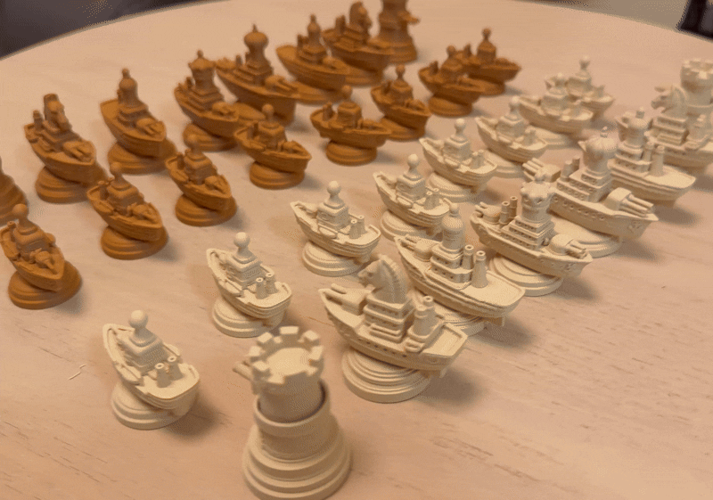 Warships High detail Miniature Chess pieces