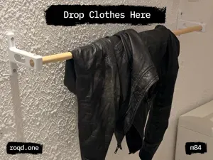 Wall-Mounted Clothes Rail Brackets for 20 mm Dowel