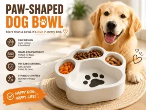 Paw-Shaped Pet Bowl - Dog Feeding Tray