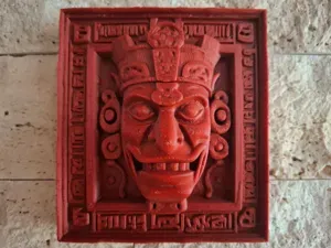Ancient Mayan Wall Sculpture –Regal Ancestral Face