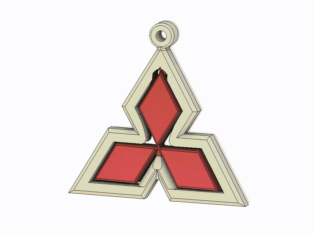 Rotating Mitsubishi keychain, multi/single color