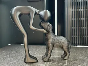 Boy and Dog 3D Sculpture – Pet Lover’s Home Decor