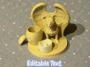Pitbull Urn & Tealight Text Memorial