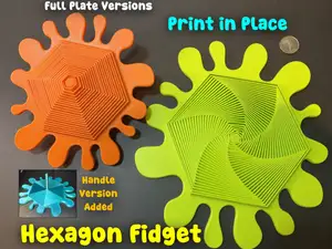 Full Plate Splat Hexagon Fidget (Print in Place)
