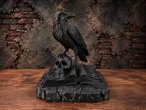Raven's Rest - Gothic Raven, Skull & Ancient Book