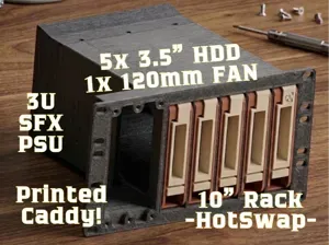 10" Rack 3U 5x 3.5" hotswap HDD + SFX PSU Module