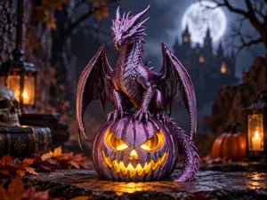 Pumpkin Wyrm–Dragon of the Hollow-Halloween Decor