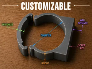 Customizable Snap-In Pipe Clamp with Locking Lid