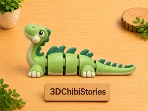 Cute Brachiosaurus Flexi | Single Color Print