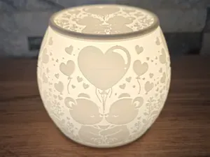 Tea / Puck Light with Lid "bears in Love 2"