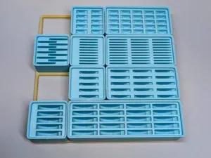 Easier to remove gridfinity button battery bins